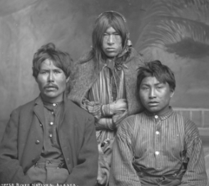 Horse Creek Mary and two Ahtna Men